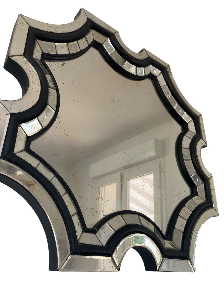 Pair Of Octagonal Art Deco Style Mirrors, 20th Century-photo-2