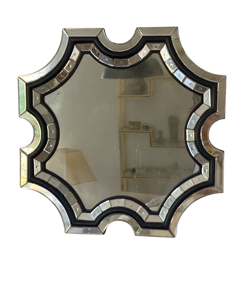Pair Of Octagonal Art Deco Style Mirrors, 20th Century-photo-4