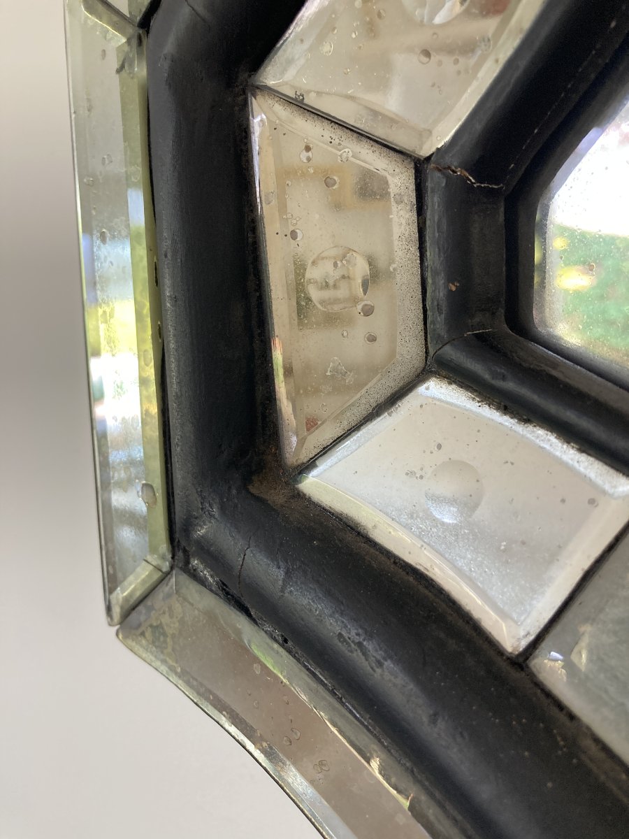 Pair Of Octagonal Art Deco Style Mirrors, 20th Century-photo-4