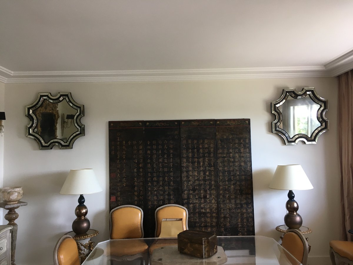 Pair Of Octagonal Art Deco Style Mirrors, 20th Century-photo-8