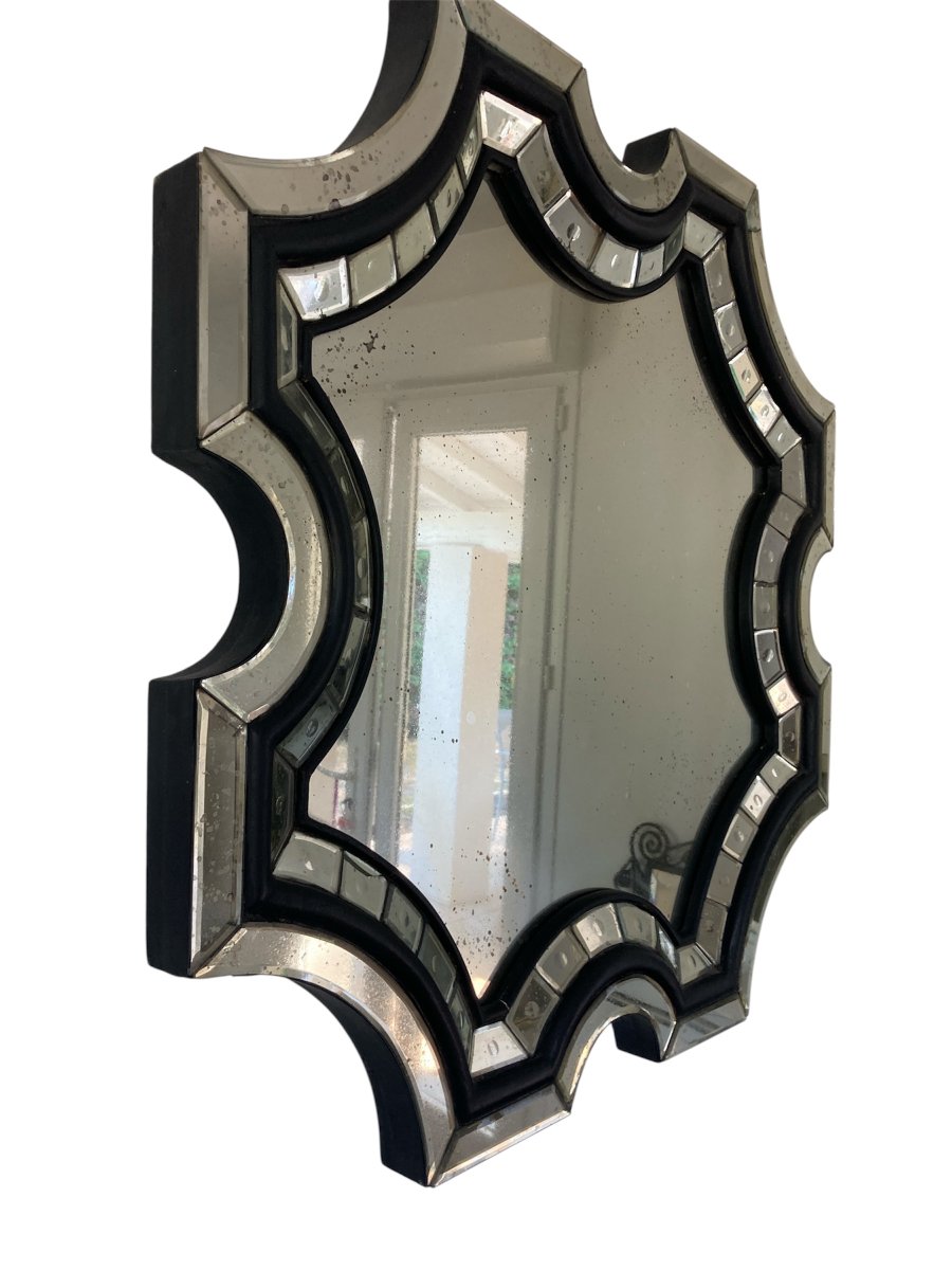 Pair Of Octagonal Art Deco Style Mirrors, 20th Century-photo-2