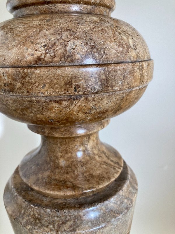 Colonne de Présentation en marbre de Sarrancolin. Travail Fin 18ème, Début 19ème-photo-4