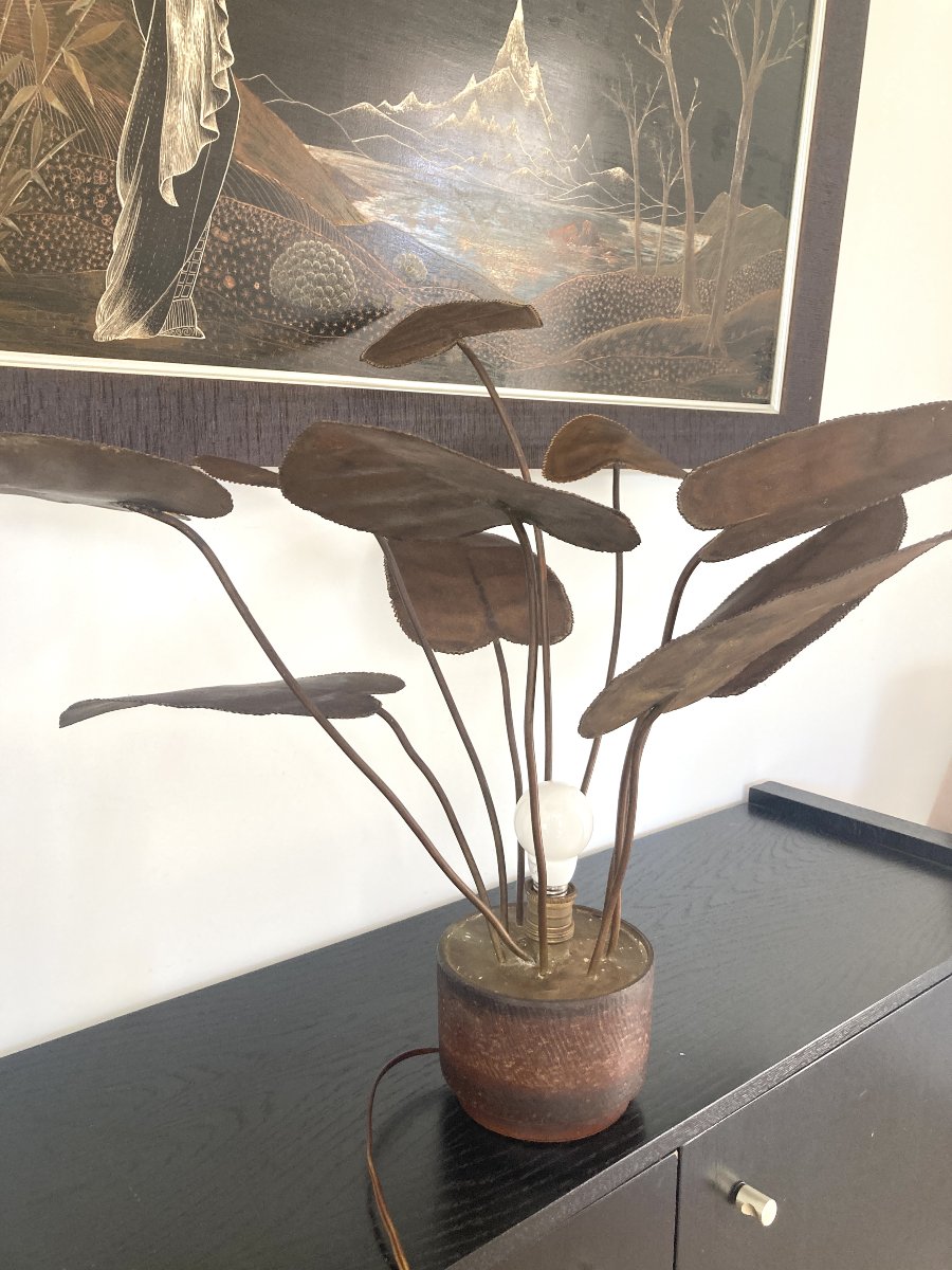 Sculptural Metal Lamp, 1960s–70s-photo-5