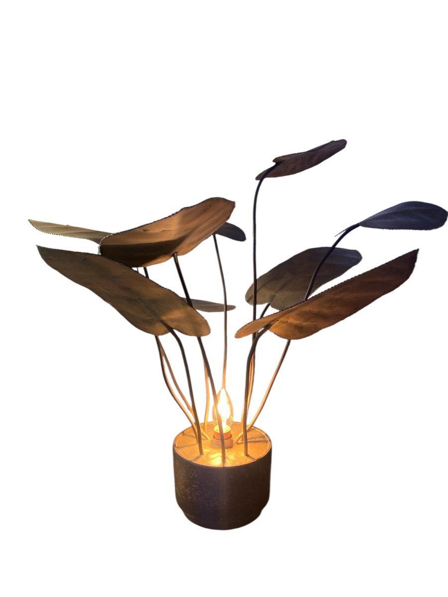 Lampe sculpturale en métal, Années 1960/70