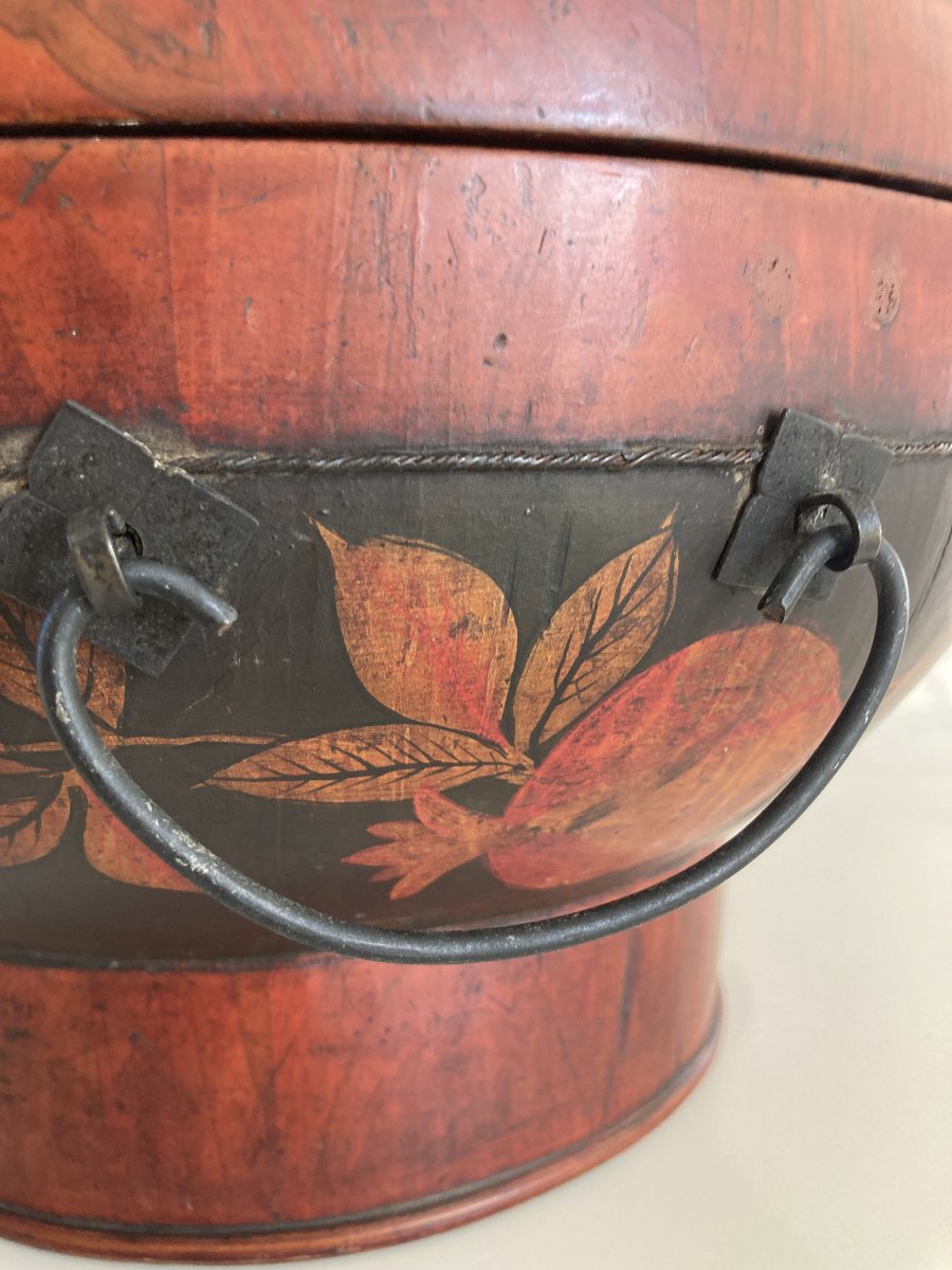 Grande Boîte de mariage Chinoise, bois polychromé, Début 20ème-photo-3