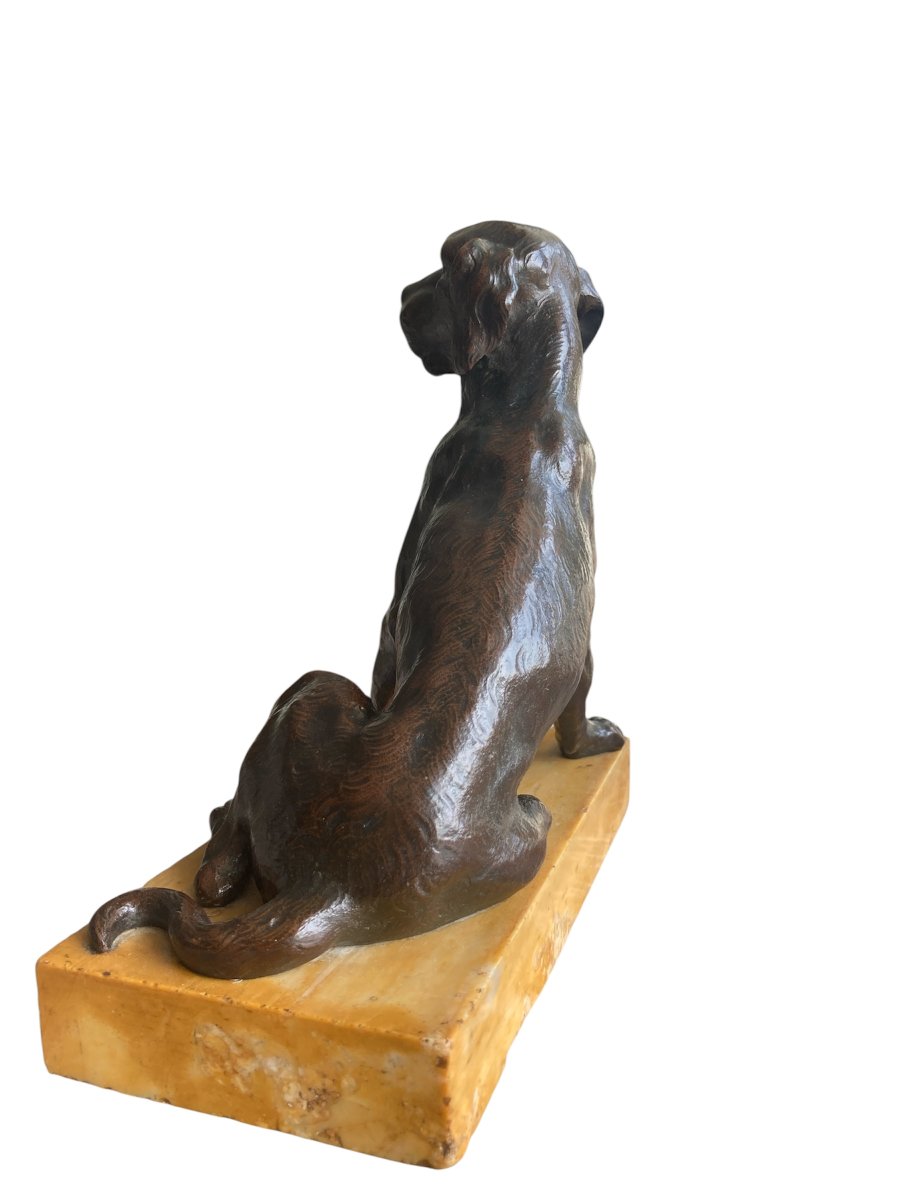 Sculpture en Bronze représentant un chien assis, Ecole Française du 19ÈME-photo-2