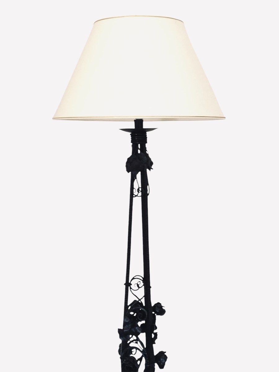 Wrought-iron Floor Lamp, 170 Cm, Art Deco Style, Circa 1920-photo-2