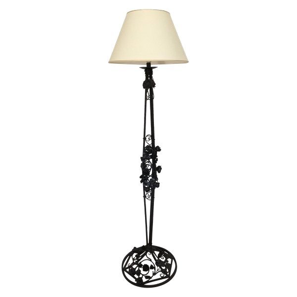 Wrought-iron Floor Lamp, 170 Cm, Art Deco Style, Circa 1920