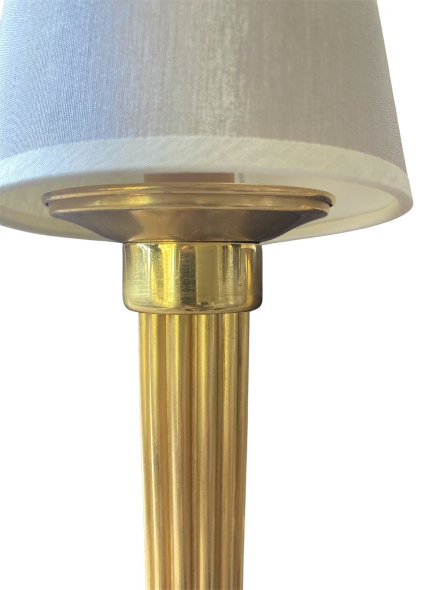 Pair Of Gilded Bronze Wall Sconces, Circa 1970-photo-4