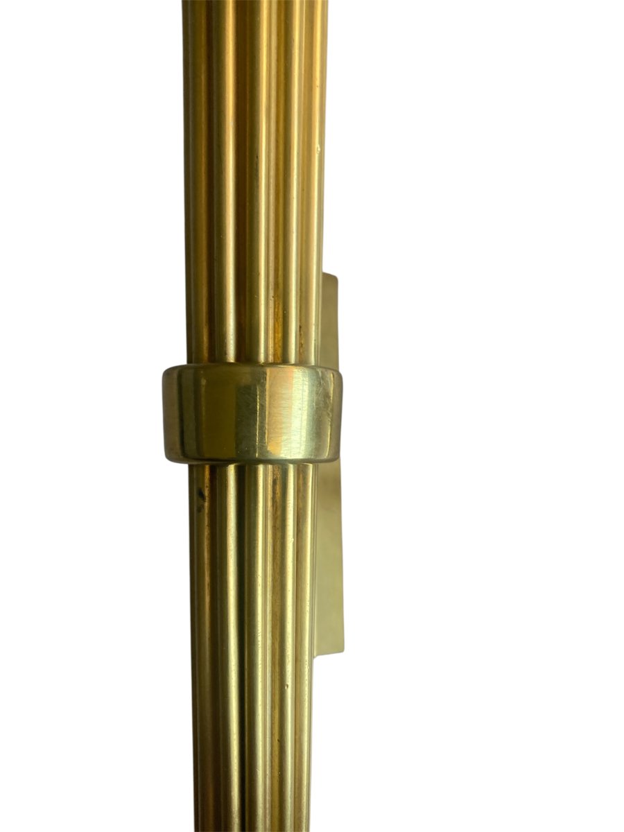 Pair Of Gilded Bronze Wall Sconces, Circa 1970-photo-4