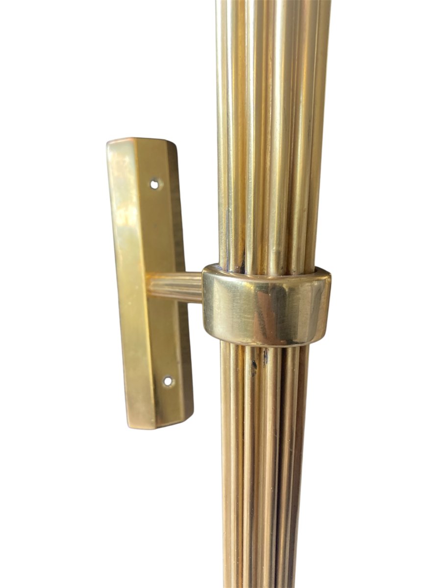Pair Of Gilded Bronze Wall Sconces, Circa 1970-photo-5
