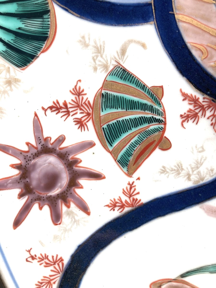 Grand Plat Imari en Porcelaine du Japon 47cm – Époque Meiji (XIXe siècle)-photo-4