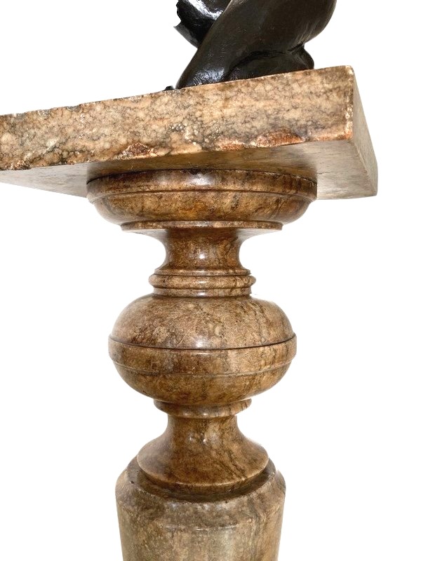 Colonne de Présentation en marbre de Sarrancolin. Travail Fin 18ème, Début 19ème