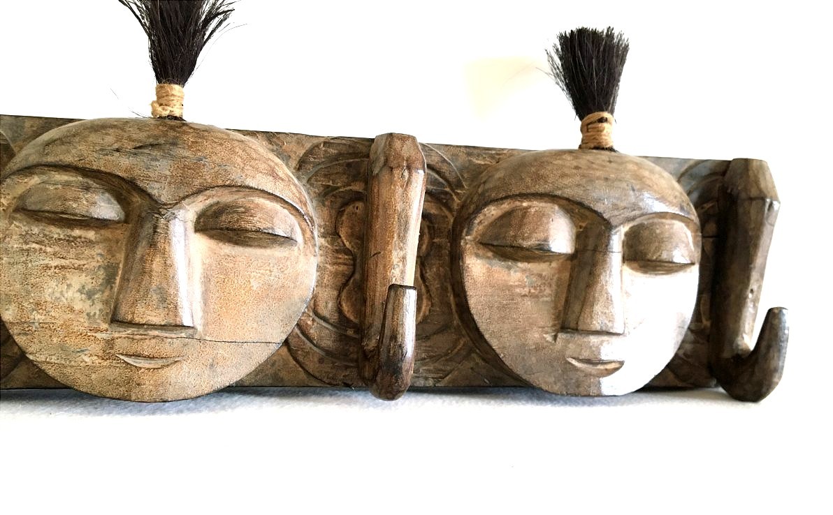 Wooden Clothes Rack, African Work, 20th C.-photo-7