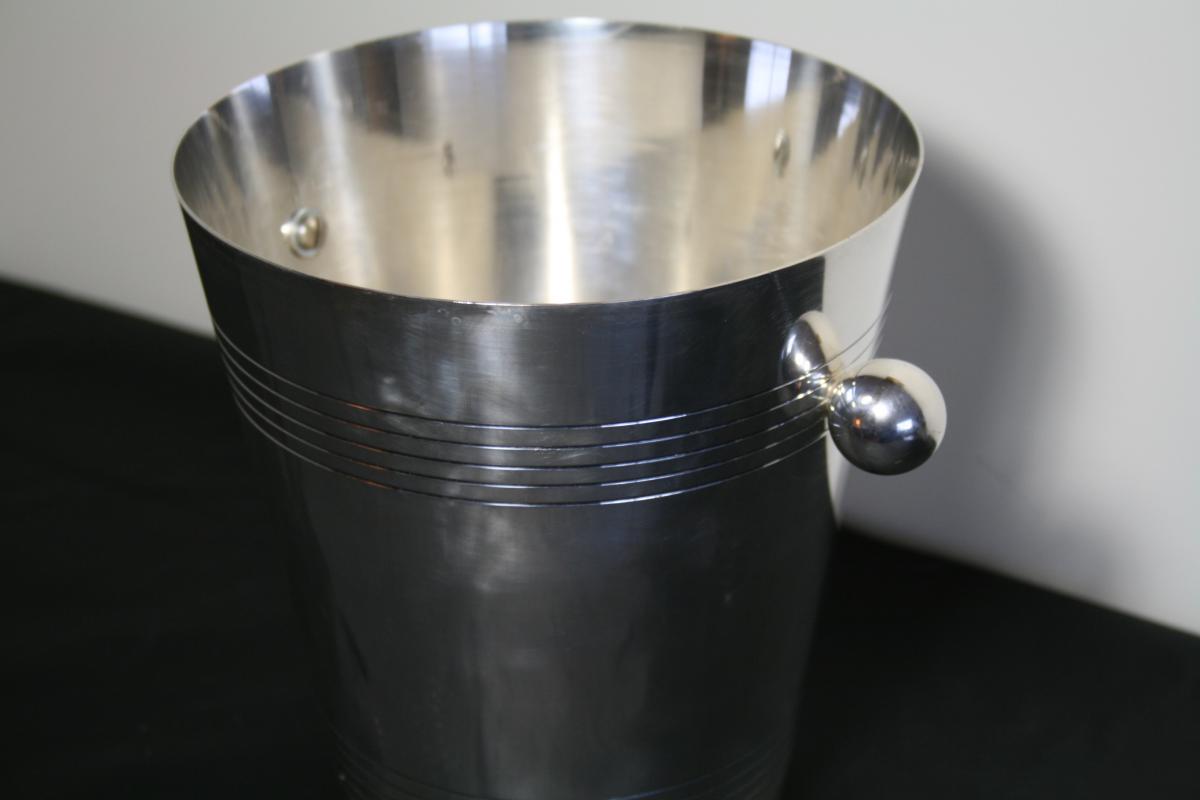 Champagne Bucket Silver Metal-photo-3