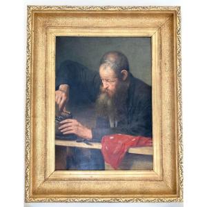Oil On Canvas, The Artisan, Signed By Frans Dauge, 19th