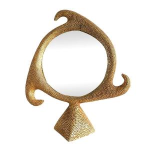 Miroir en bronze doré, signé Stéphane Galerneau (1993)