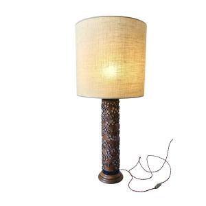 Lampe rouleau d'impression, Bois et Laiton, Fin 19ème