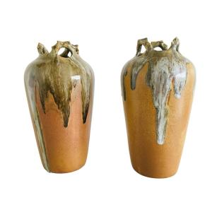 Paire de vases en Grès, Signé, Années 1950/60