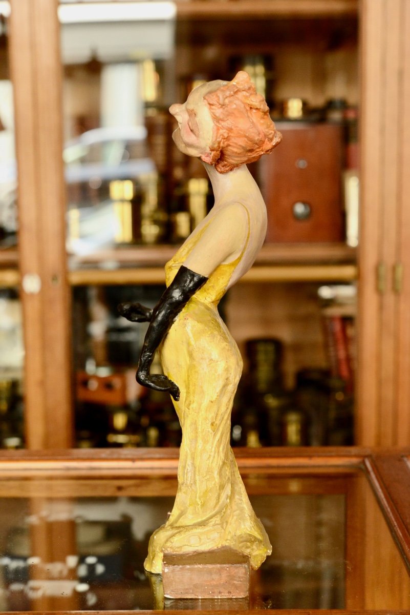 Figurine Of Yvette Guilbert, 35 Cm High-photo-2