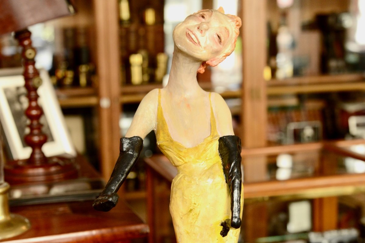 Figurine Of Yvette Guilbert, 35 Cm High-photo-5