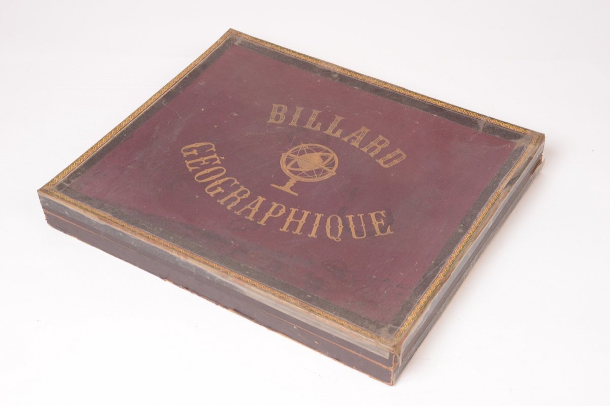 Antique Board Game, Le Billard Géographique, Circa 1900-photo-2
