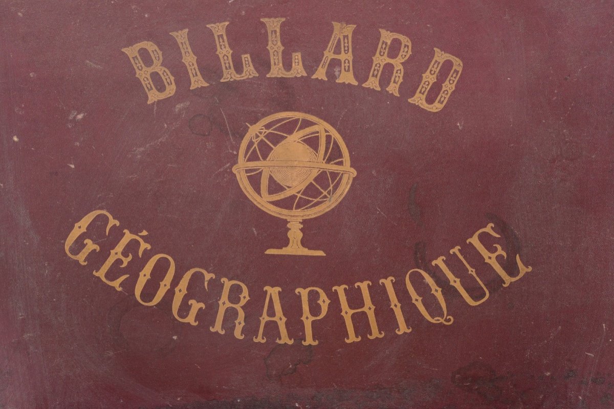 Antique Board Game, Le Billard Géographique, Circa 1900-photo-4