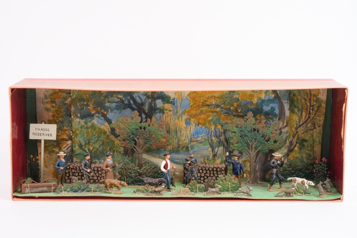 Cbg Mignot, Hunting Scene With Lead Figures-photo-3