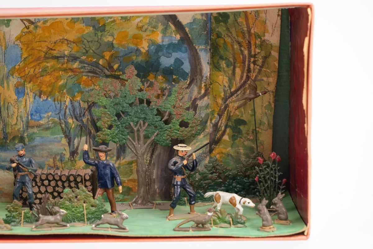 Cbg Mignot, Hunting Scene With Lead Figures-photo-4