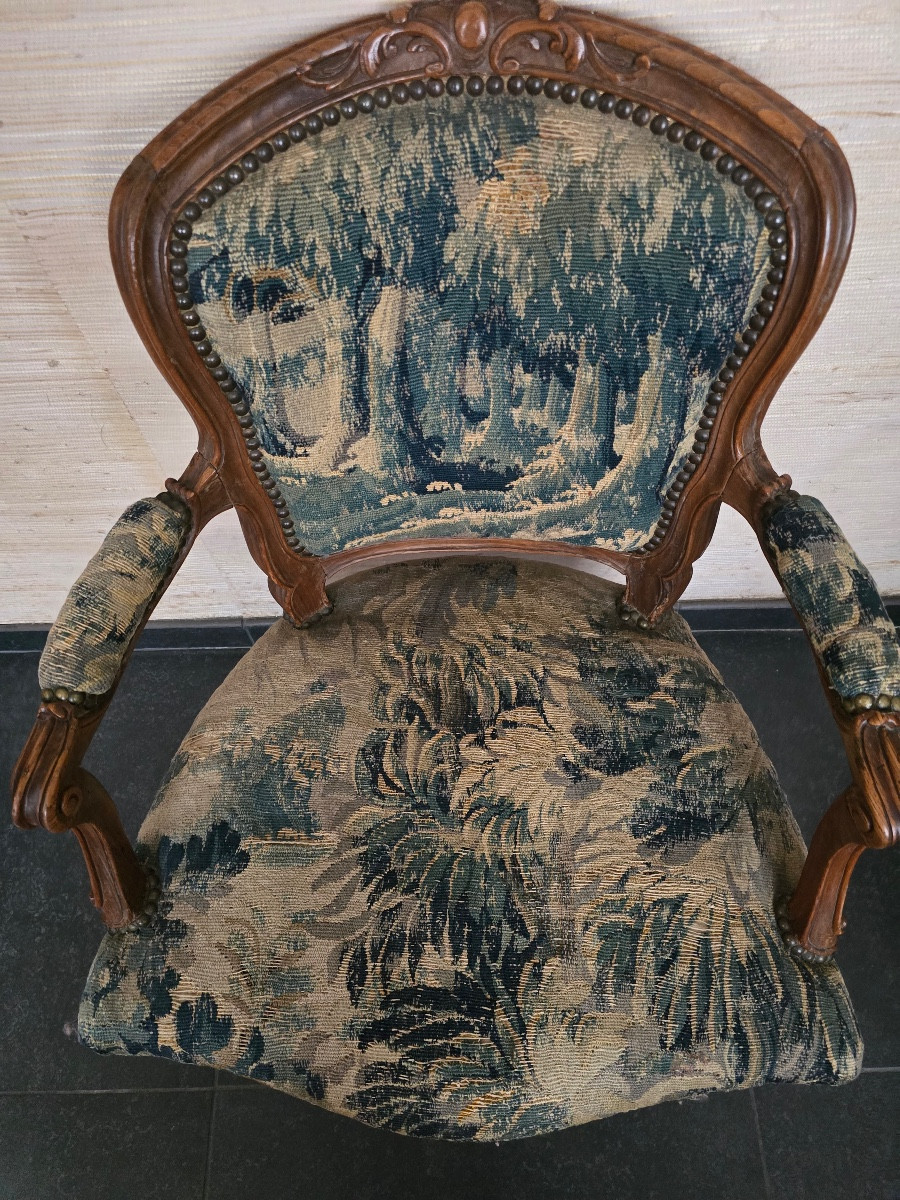Louis XV Armchair In Tapestry-photo-2