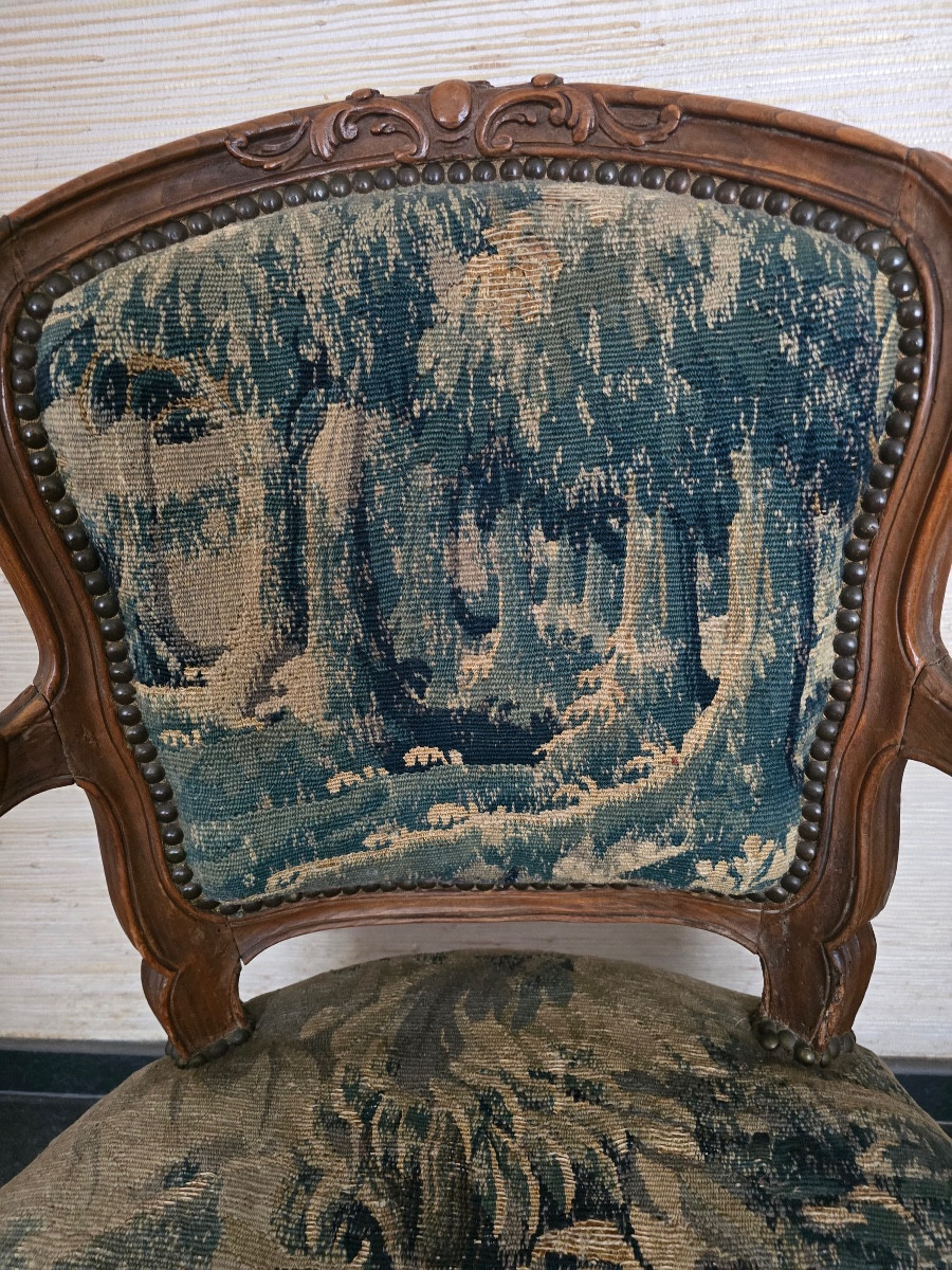 Louis XV Armchair In Tapestry-photo-3