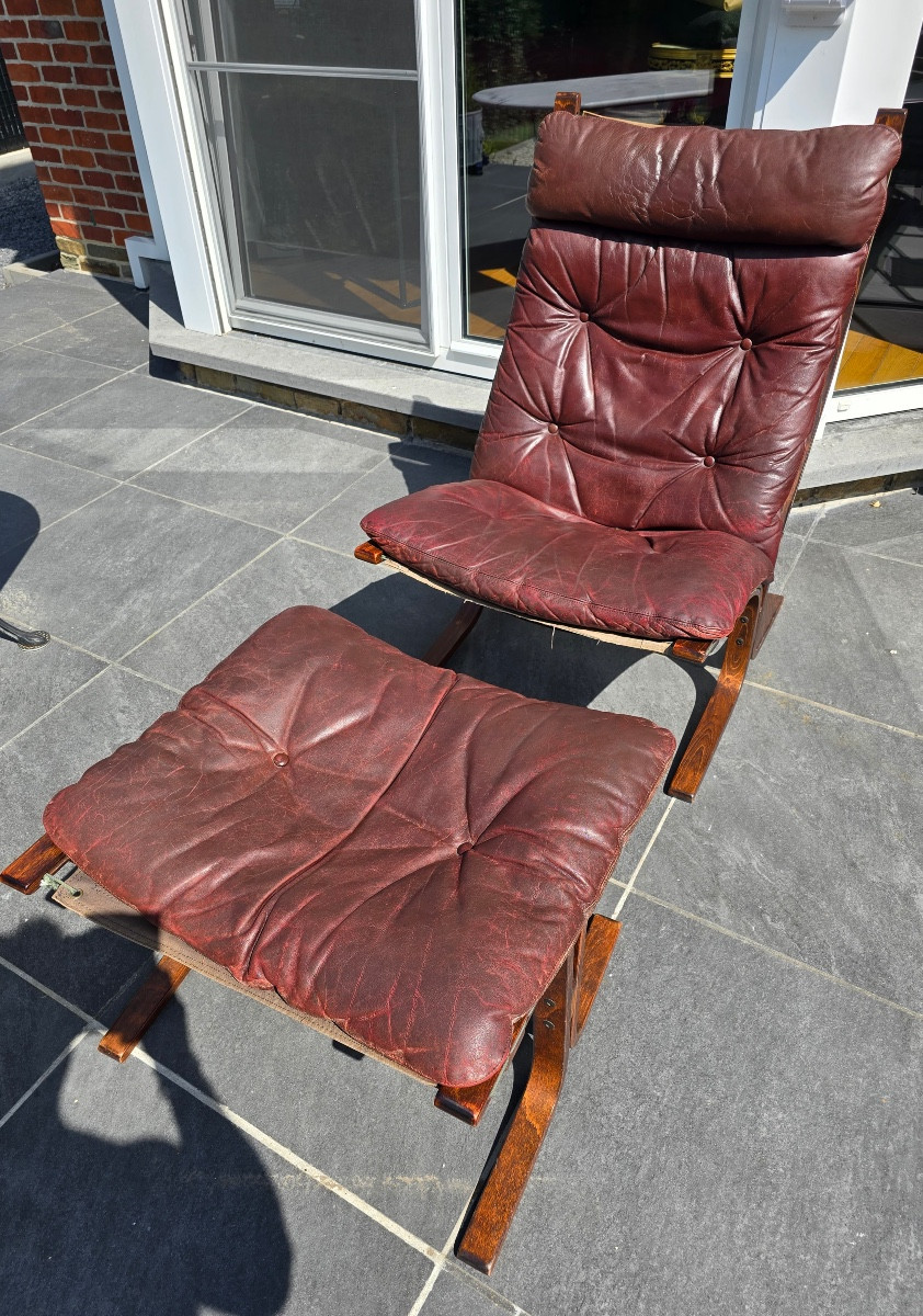 Pair Of Norwegian Design Leather Armchairs 