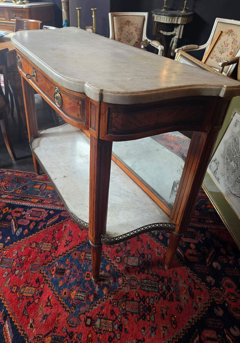 Table desserte  j demi lune Louis XVI-photo-2