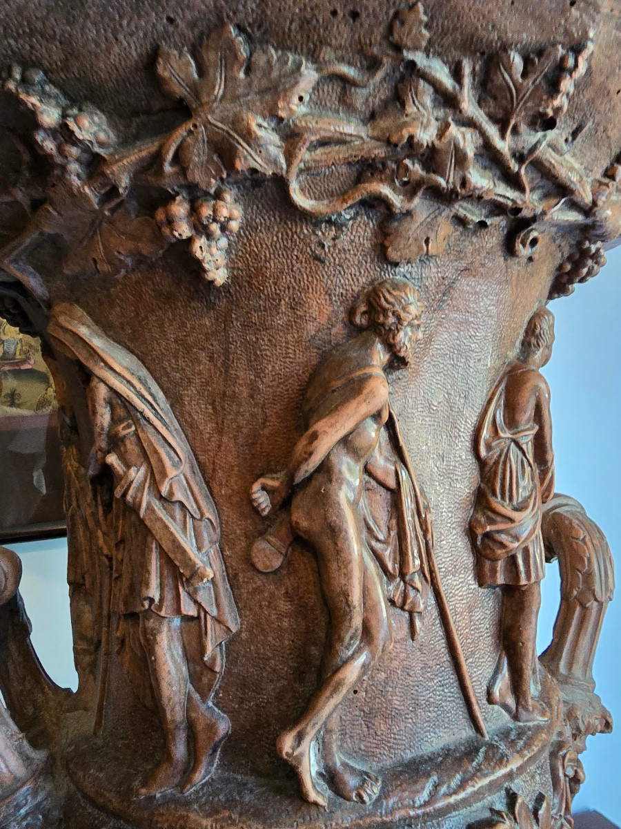 Paire de vases Médicis en terre cuite -photo-3