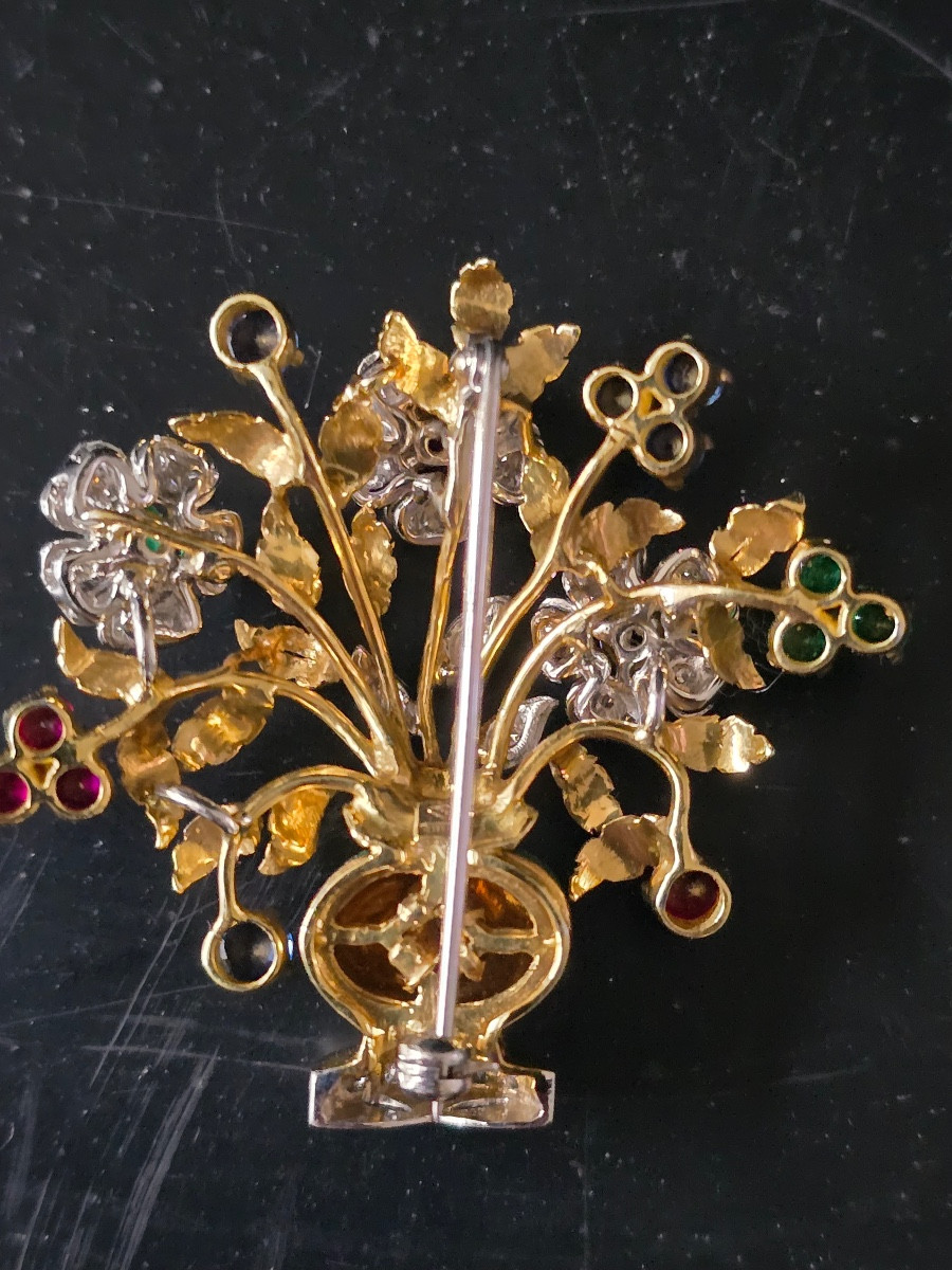 Broche en or 18k Tutti Frutti-photo-3