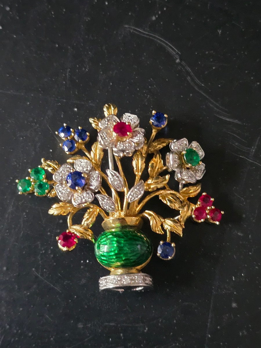 Broche en or 18k Tutti Frutti