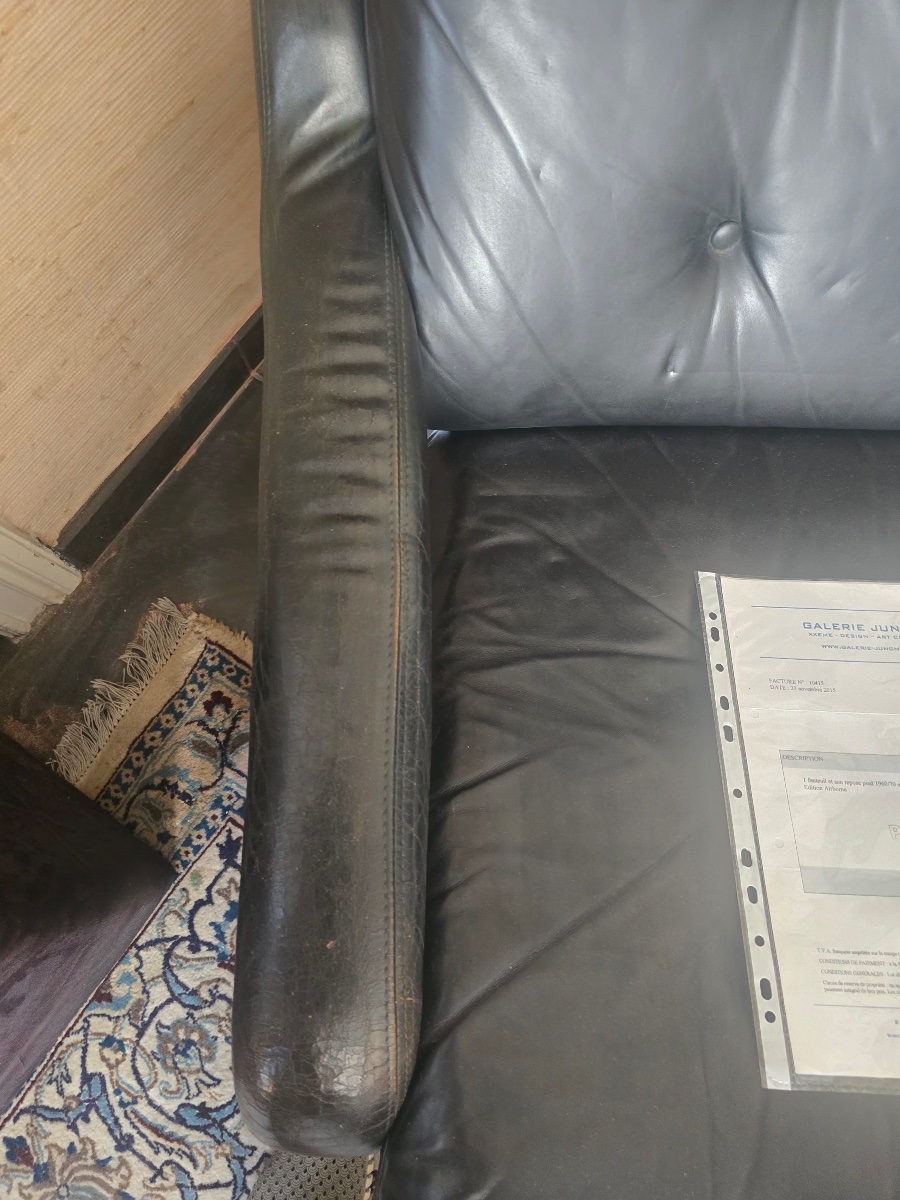 Fauteuil en cuir et acier-photo-2