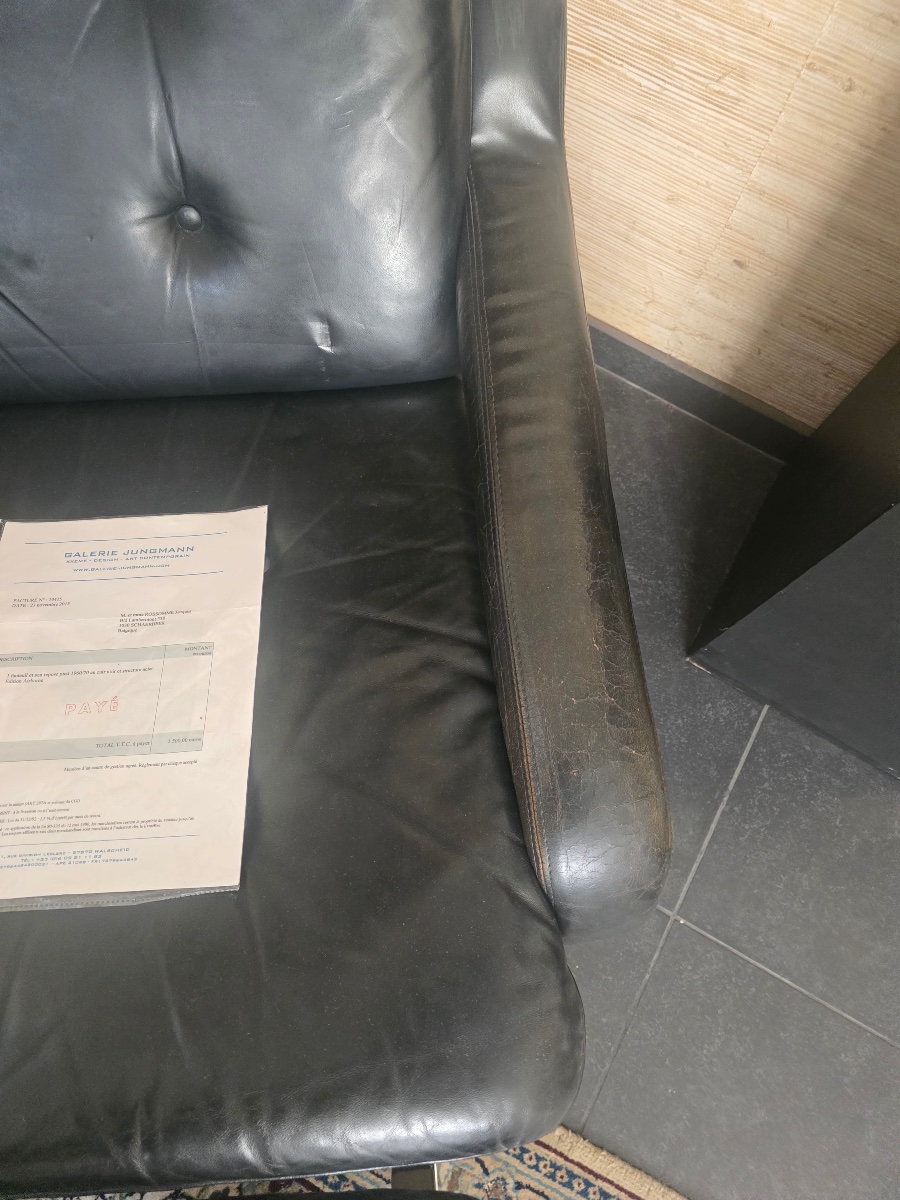 Fauteuil en cuir et acier-photo-3