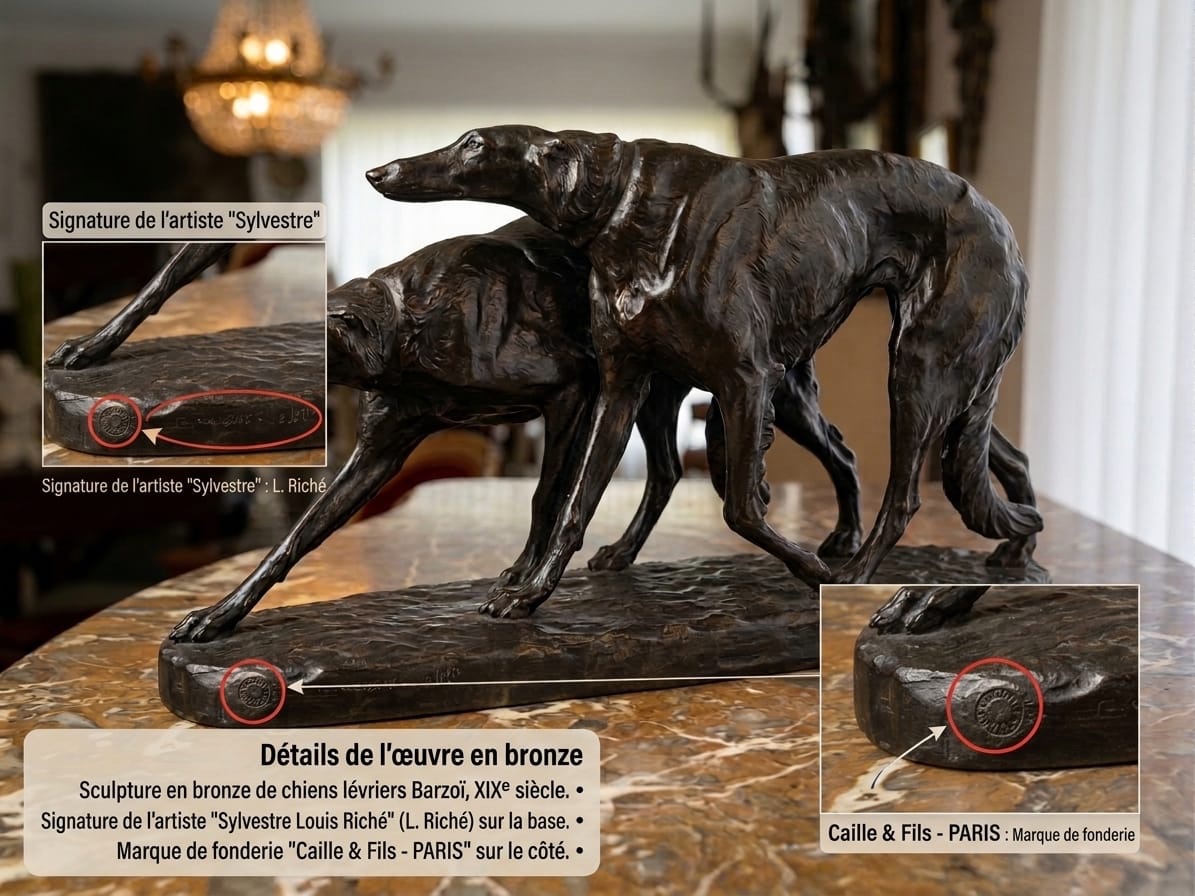 Bronze Sculpture Of Two Greyhounds -photo-3