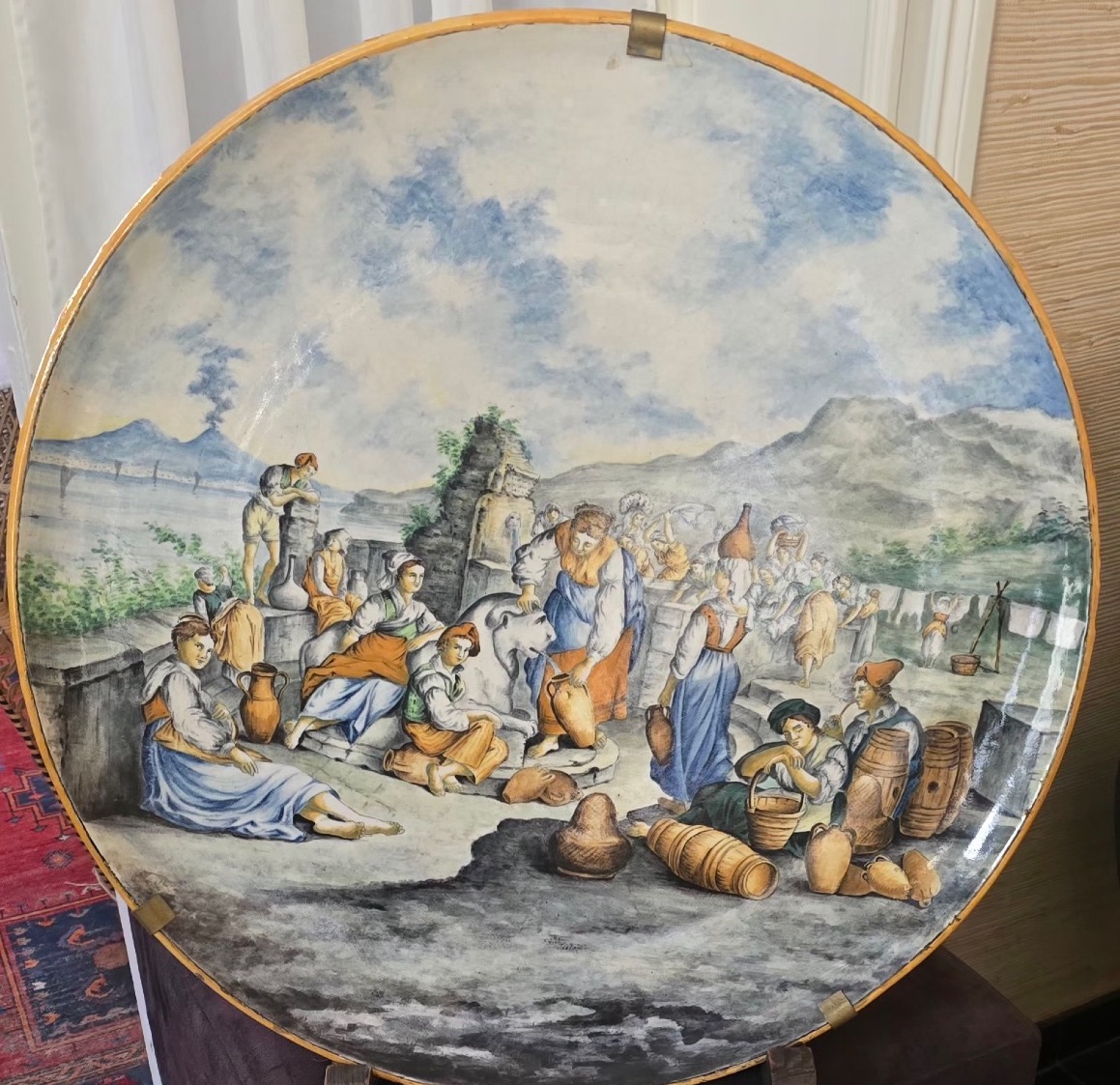 Grand plat en majolique Italienne 