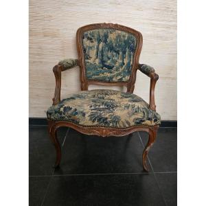 Fauteuil Louis XV en tapisserie