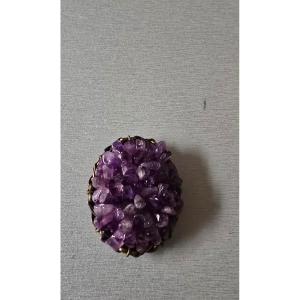 Gucci Amethyst Stone Brooch