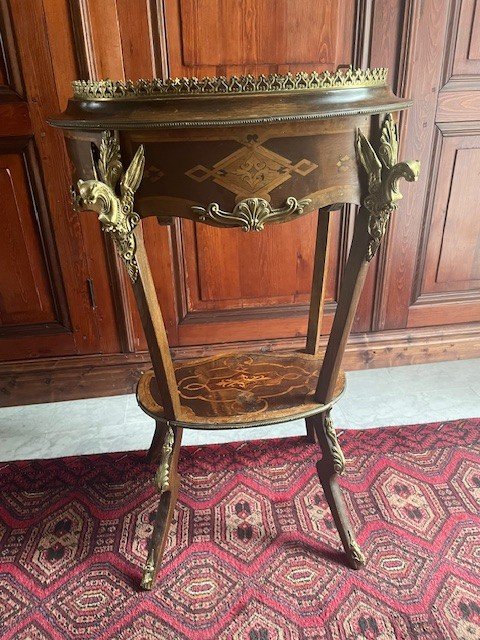 Inlaid Napoleon III Style Plant Holder Or Cooler-photo-3