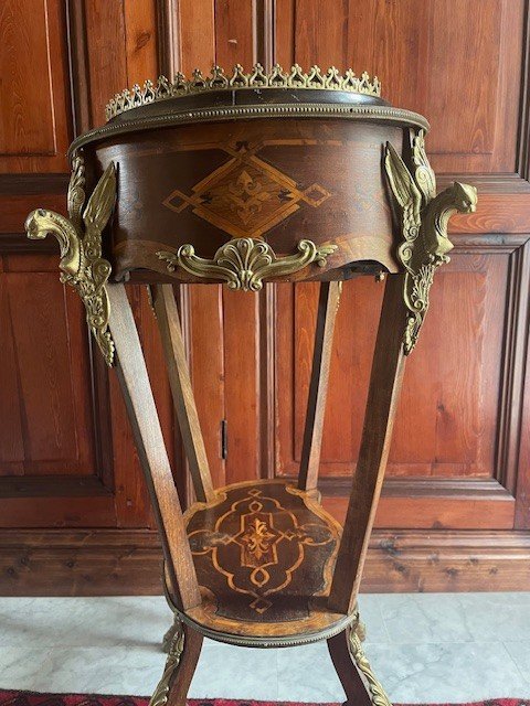 Inlaid Napoleon III Style Plant Holder Or Cooler-photo-6