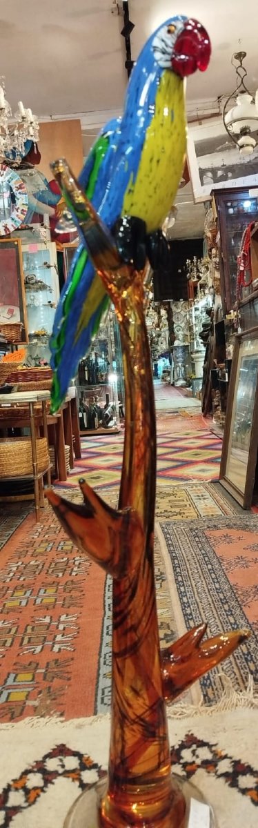 Murano Blown Glass Parrot-photo-3