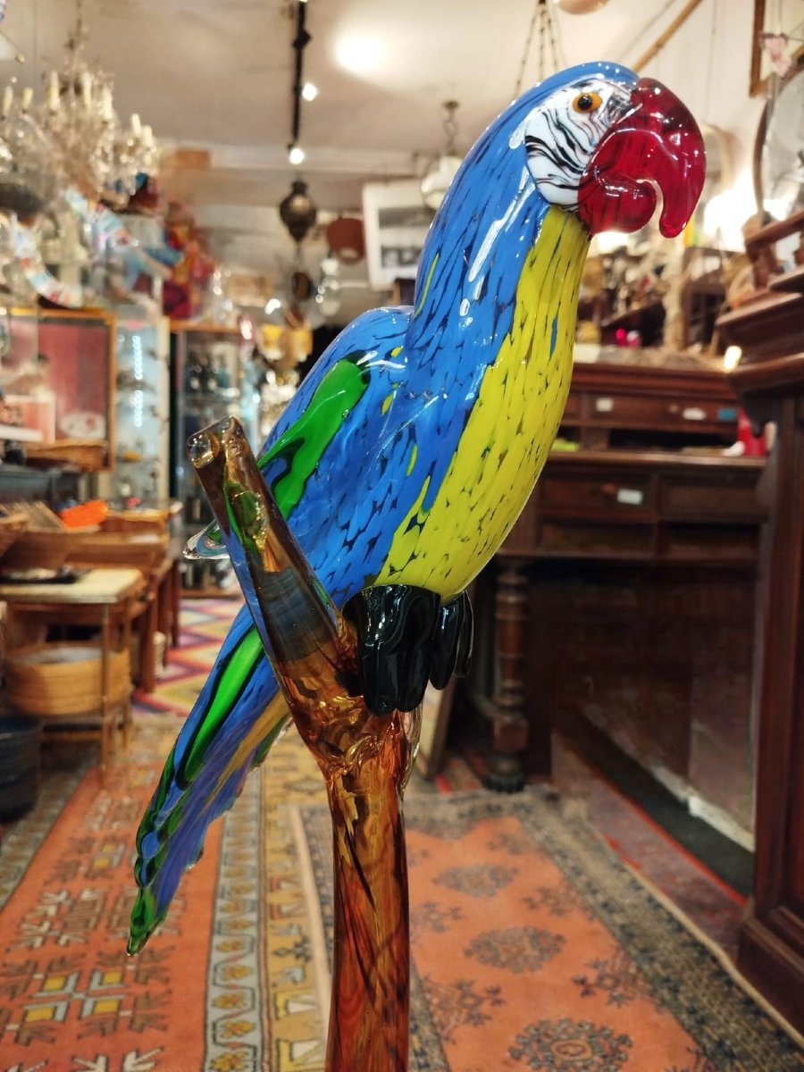 Murano Blown Glass Parrot-photo-4