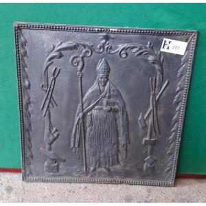 Plaque de cheminée "Saint Eloi"