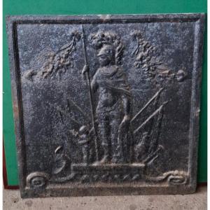 Plaque de cheminée "Mars entre Cupidon et Alectryon"