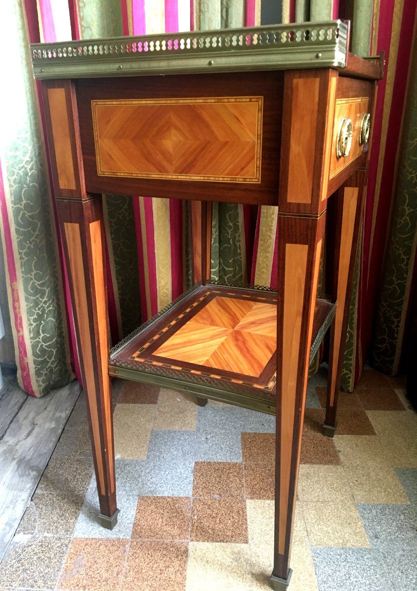 Louis XVI Style Living Room Furniture Inlaid With Nets Framing Two Trays At Galerie 20th-photo-1