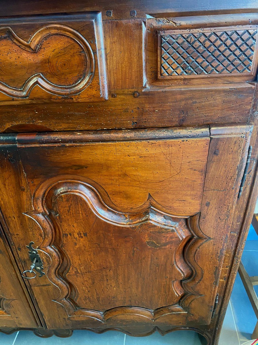 Very Beautiful Buffet Two Doors One Drawer In Cherry Wood, Louis XV Period Massif Central-photo-3